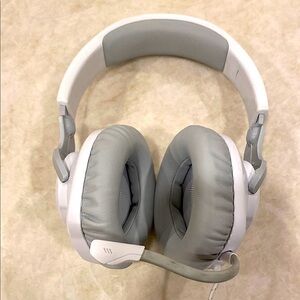 White and Gray JBL Over-Ear Headphones